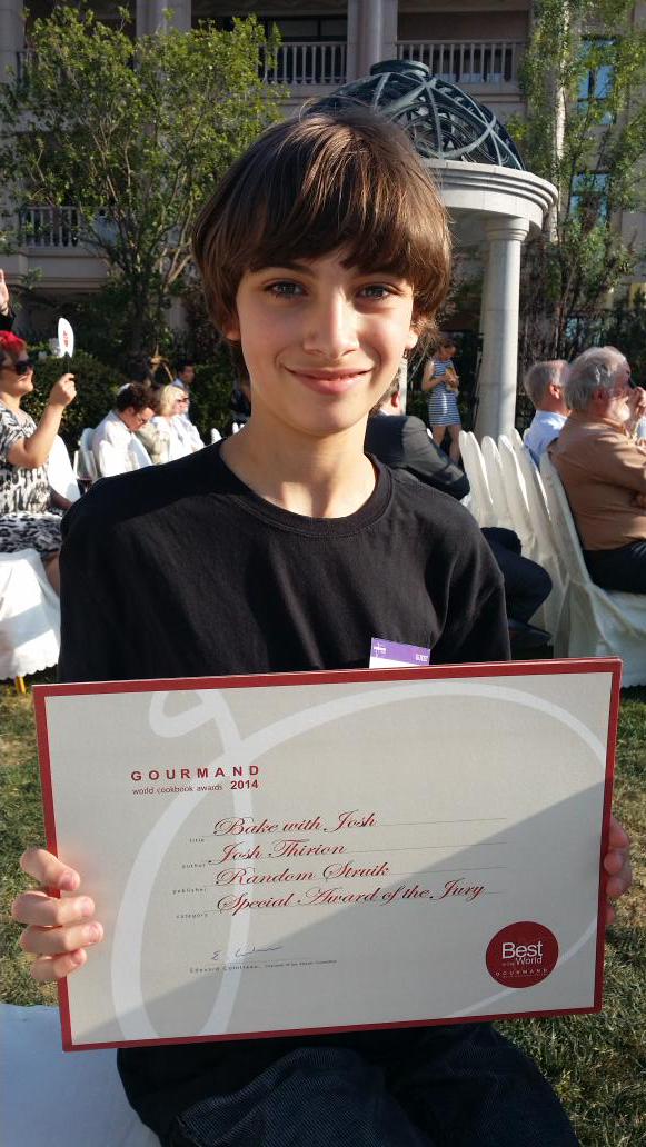 Josh Thirion with his Gourmand award.